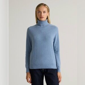 Quince Cashmere Turtleneck Sweater Basic Blue Capsule Size M